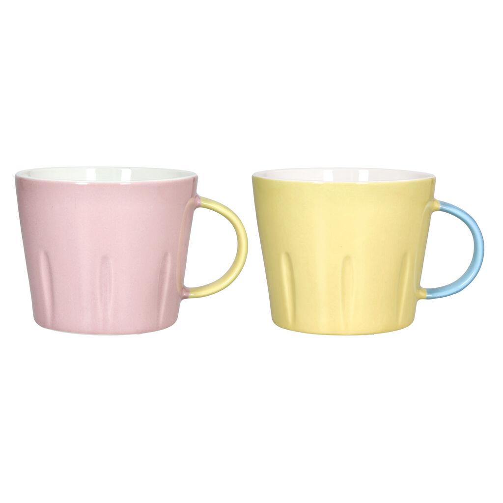 Tognana Set šolja Pink-Yellow Colorblock, 2 komada