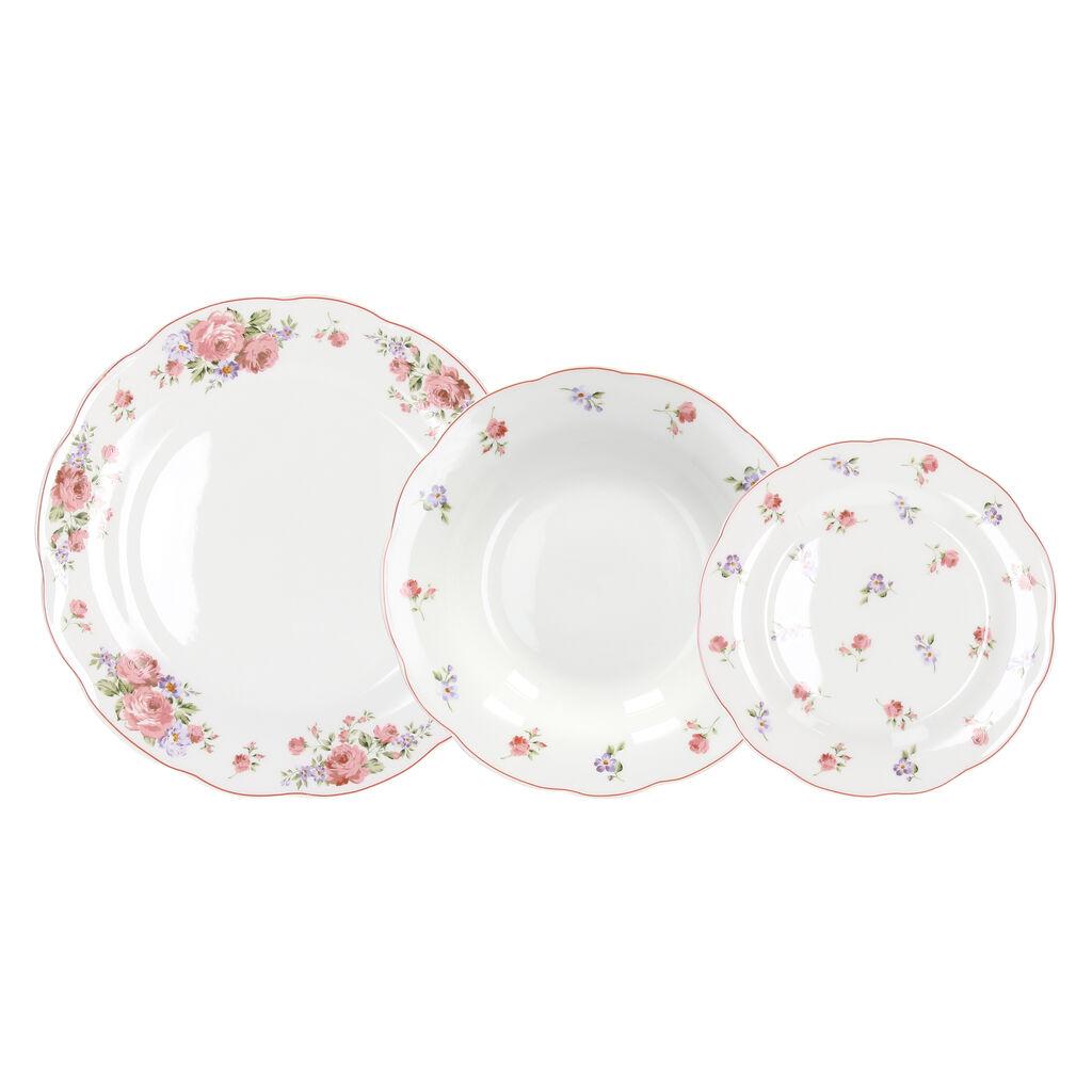 Tognana Set tanjira za ručavanje Camargue, 18 delova, Belo-roze