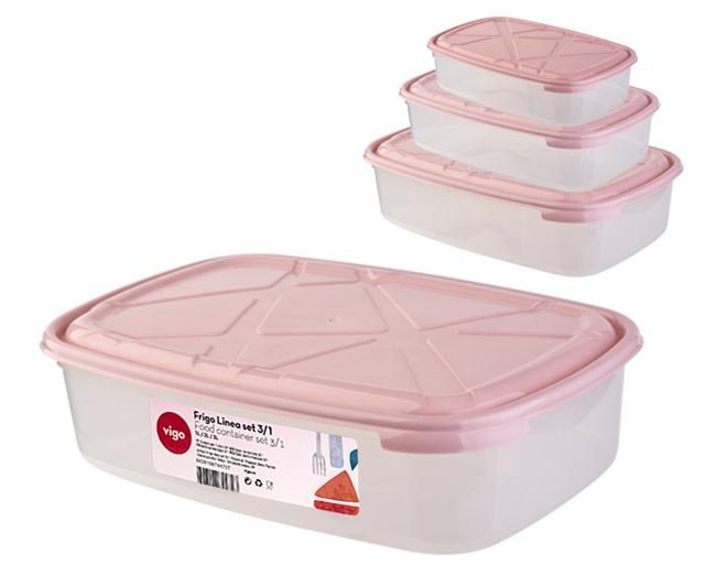Plastična posuda Frigo Linea set 3/1, Roze