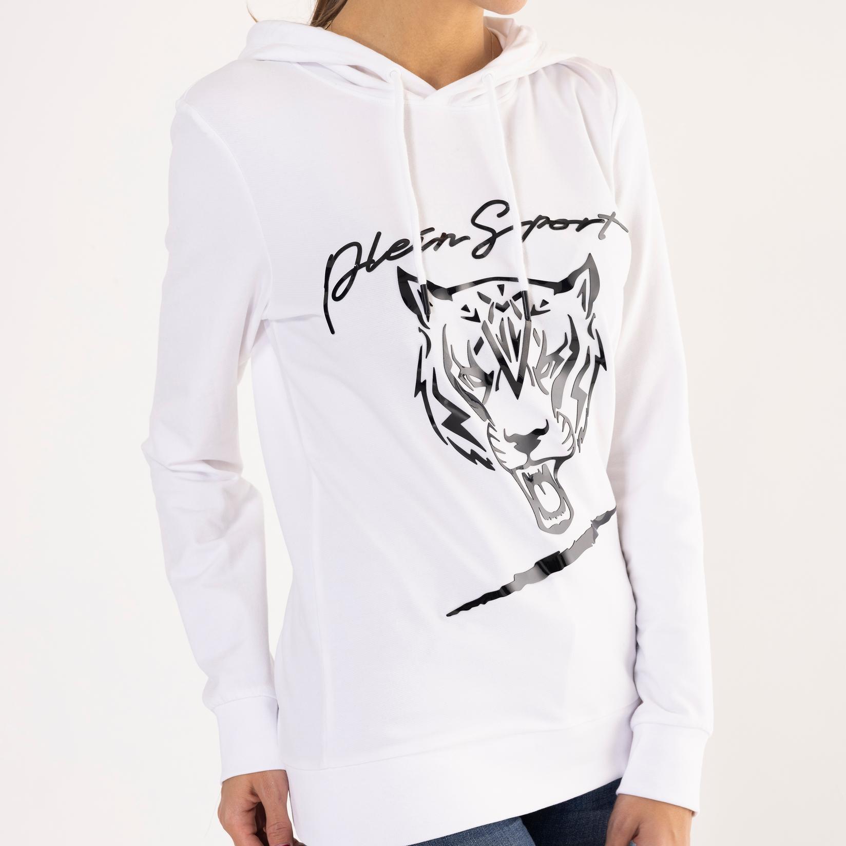 PLEIN SPORT Ženski beli duks sa printom tigra
