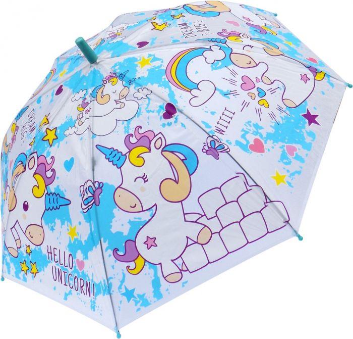Kišobran za devojčice sa šljokicama Unicorn svetloplavi