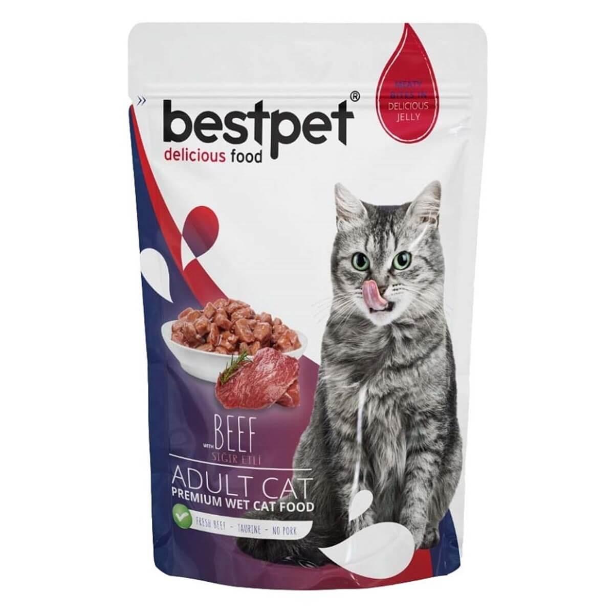 BESTPET Sosić od komadića govedine u želeu za mačke Adult cat 85g