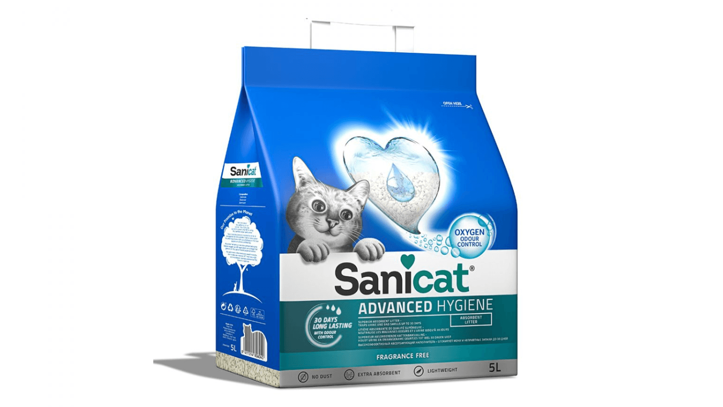 SANICAT Posip za mačke Advanced Hygiene Fragrance Free 5l