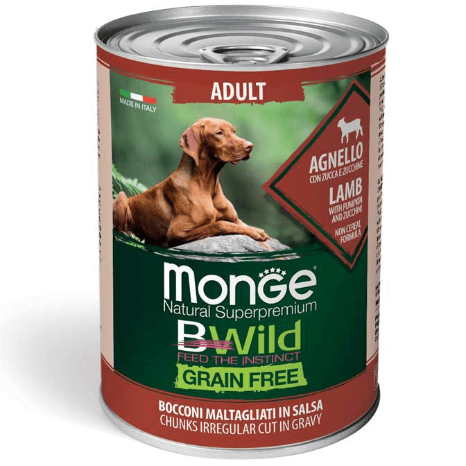MONGE Vlažna hrana za pse bwild adult grain free, jagnjetina 400g