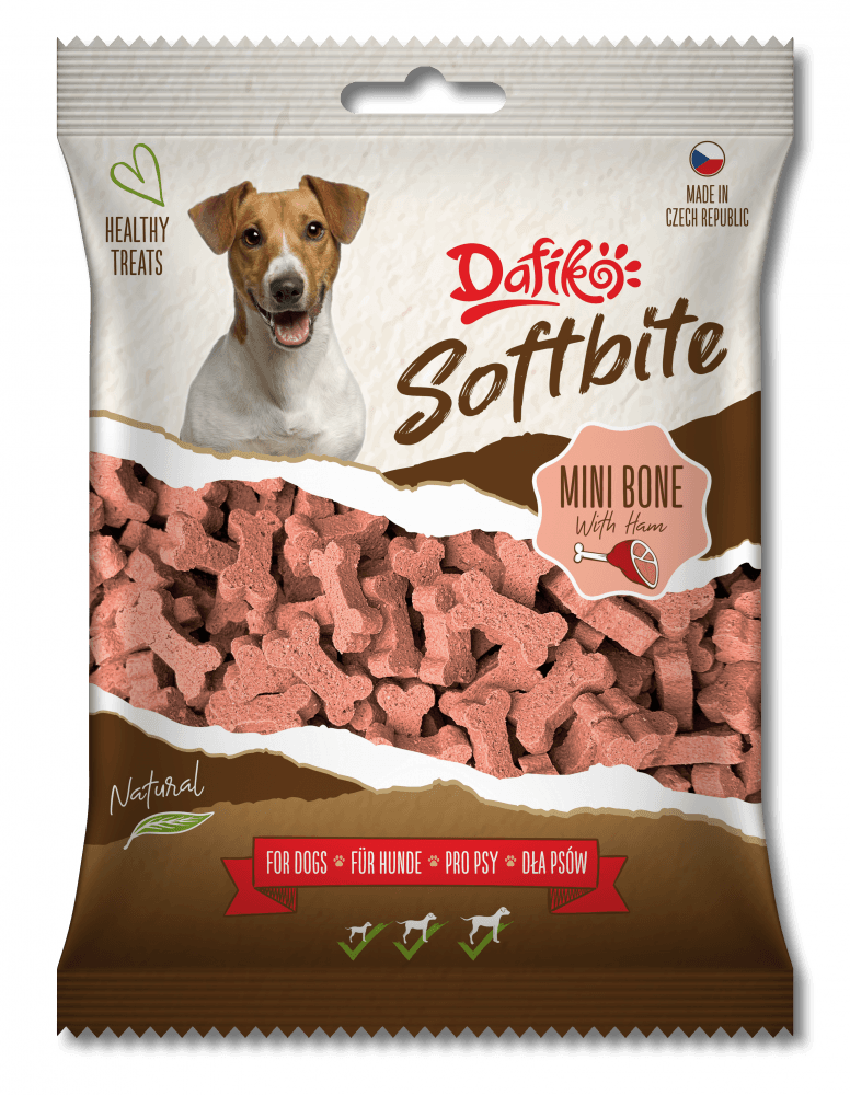 Selected image for DAFIKO Poslastica za pse sa ukusom šunke Softbite Mini Bones 150g