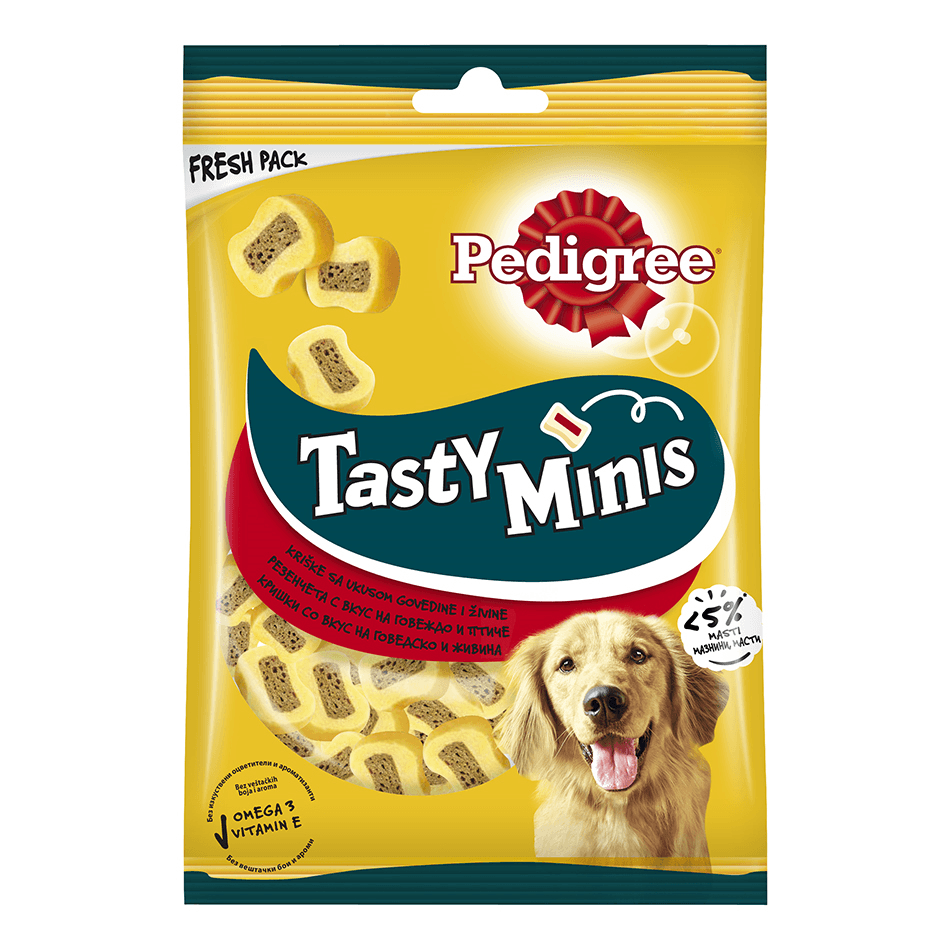 PEDIGREE Poslastica za pse sa ukusom govedine i živine Tasty Minis 155g