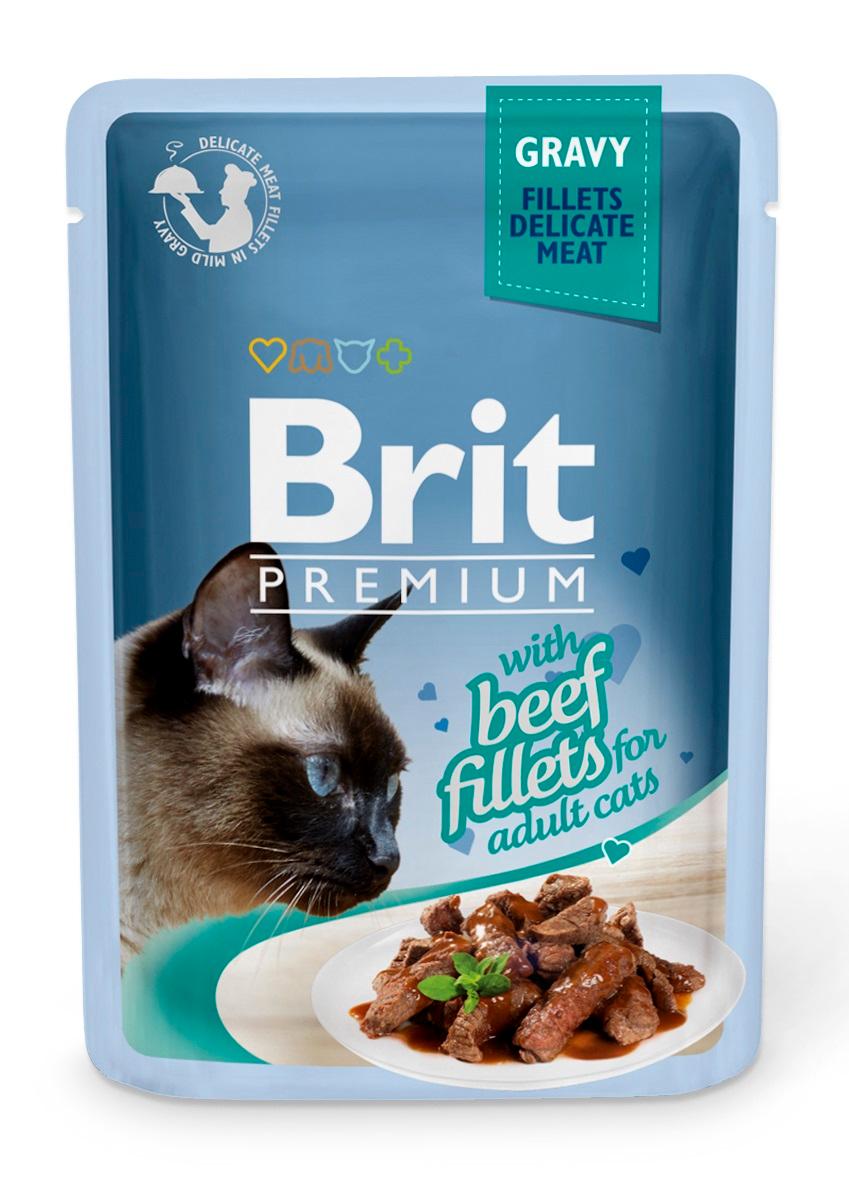 BRIT Sosić za odrasle mačke fileti govedine 85 g