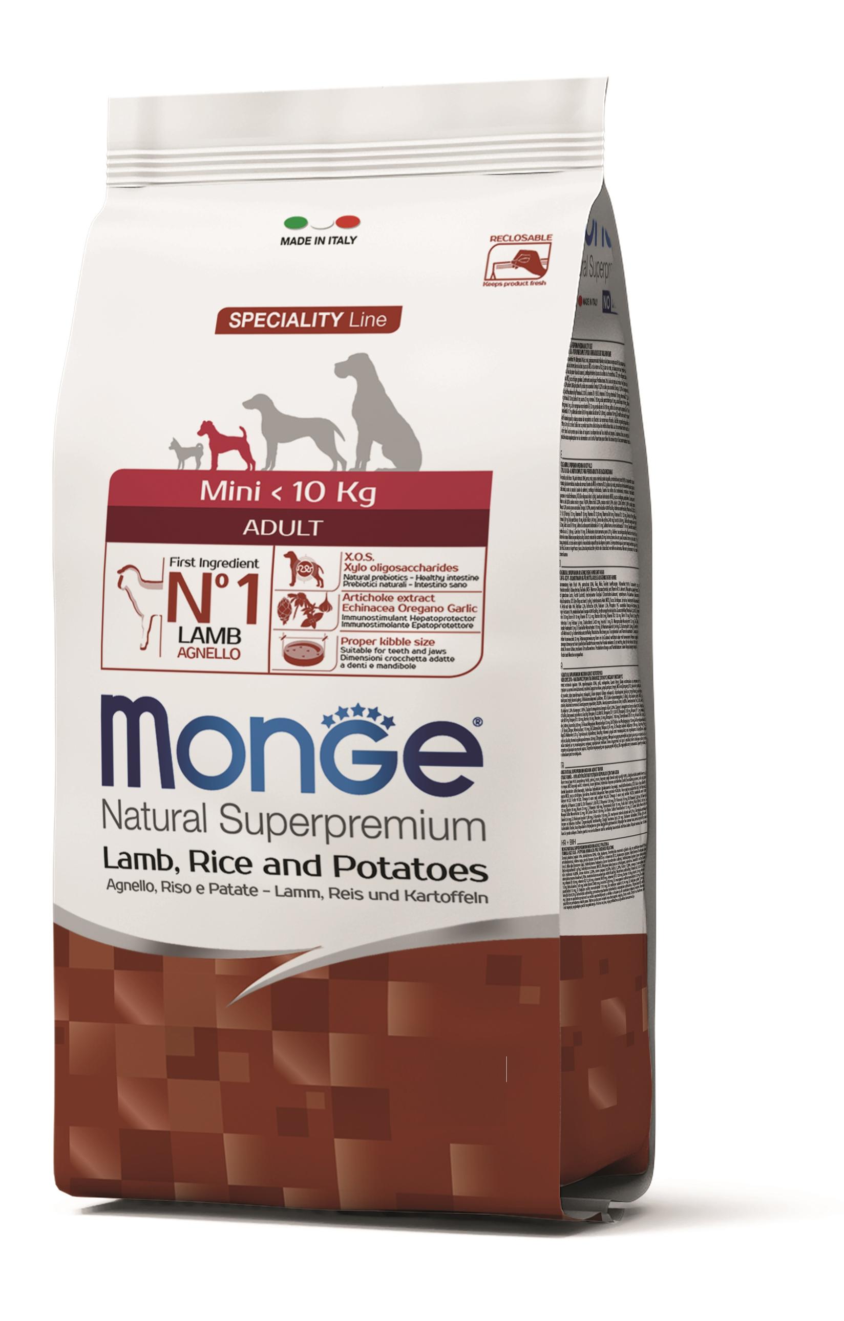 MONGE Suva hrana za pse mini adult jagnjetina&pirinač&krompir 7.5kg