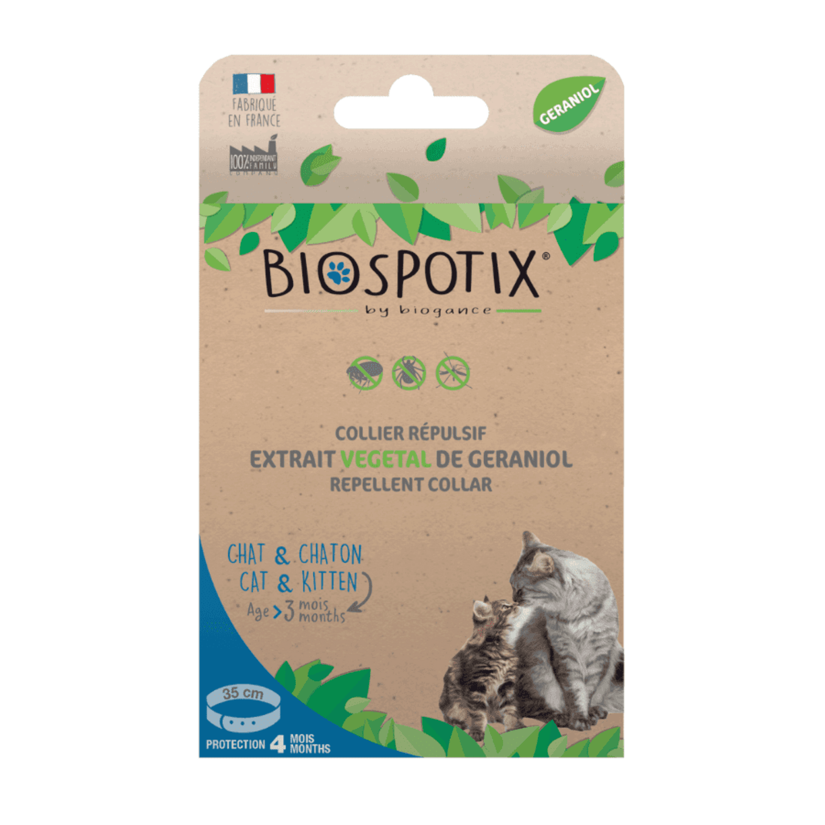 BIOSPOTIX Antiparazitska biljna ogrlica za mačke i mačiće 35cm