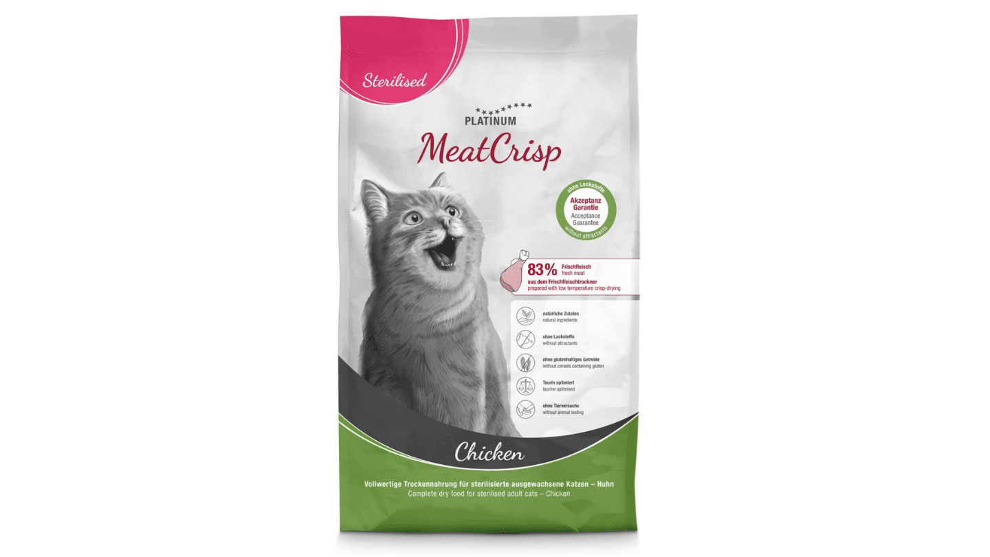 PLATINUM Suva hrana za sterilisane mačke sa ukusom piletine MeatCrisp 1.5kg