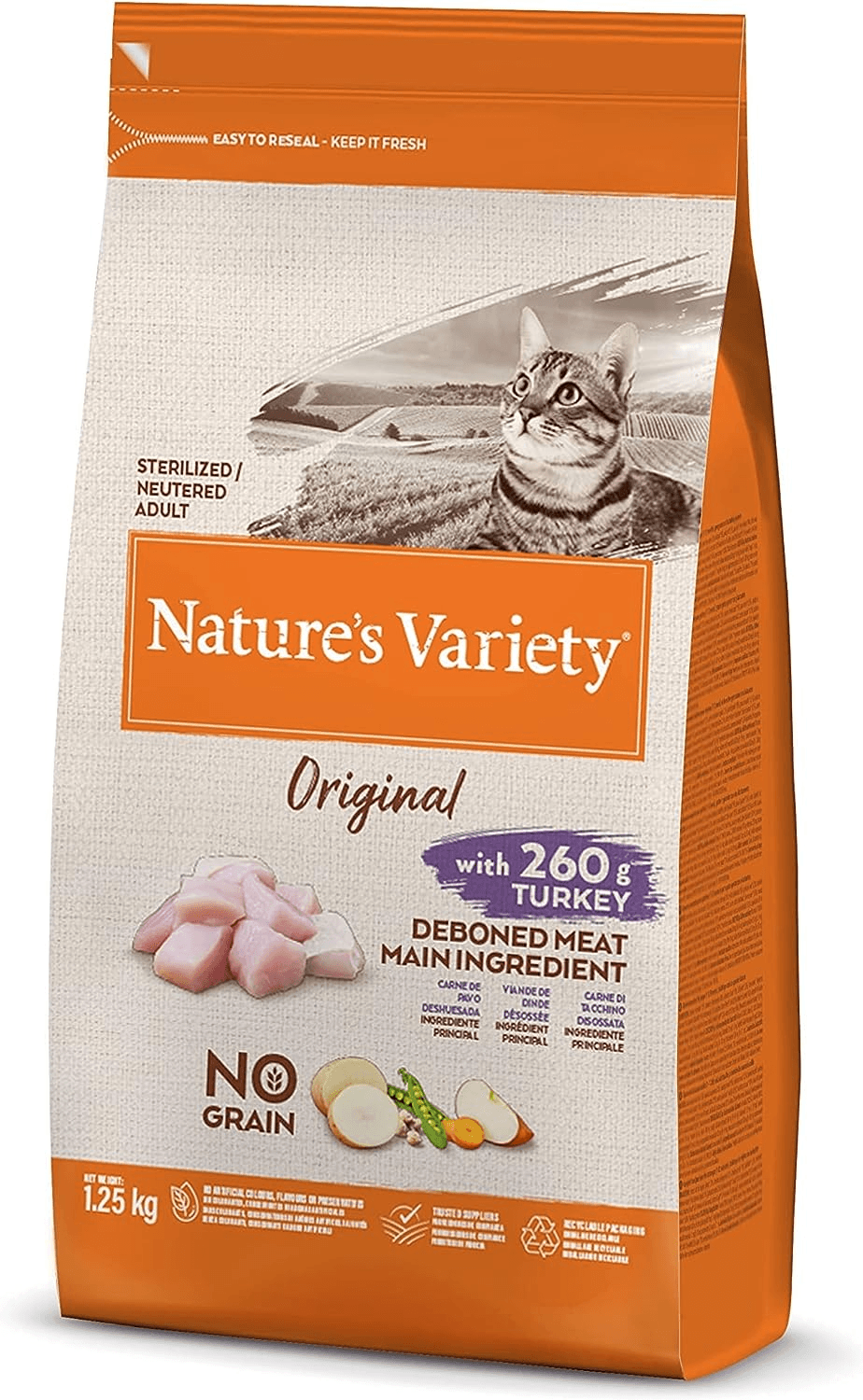 NATURE'S VARIETY Suva hrana za sterilisane mačke sa ukusom ćuretine Original No Grain 1.25kg