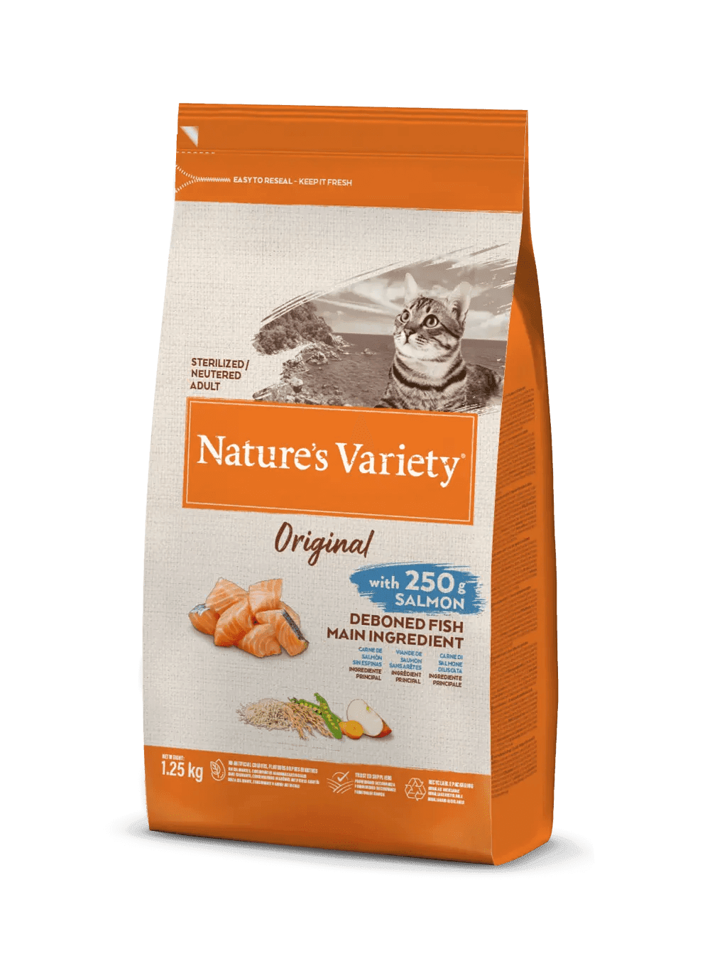 NATURE'S VARIETY Suva hrana za sterilisane mačke sa ukusom lososa Original No Grain 1.25kg