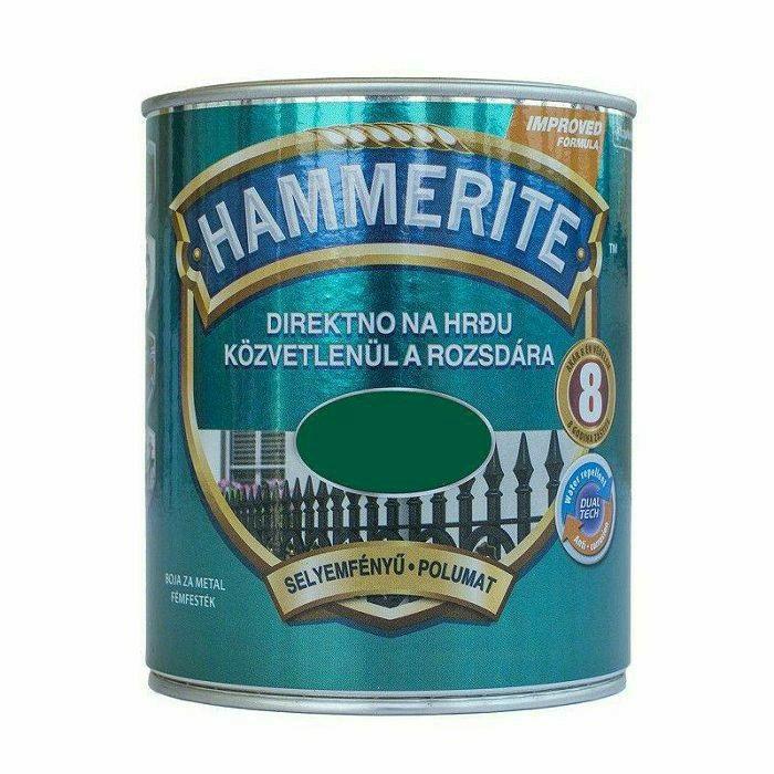 HAMMERITE 3u1 Polumat lak za metal 0,75l, Tamno Zeleni