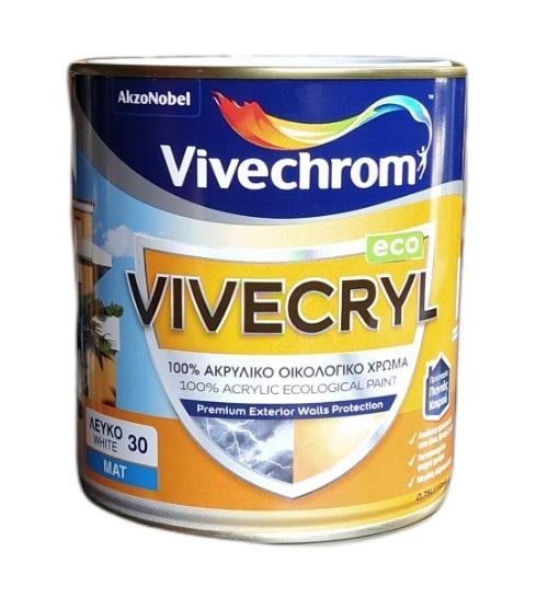 VIVECHROM Akrilna mat boja za fasade 0,75l, White Vivecryl Eco