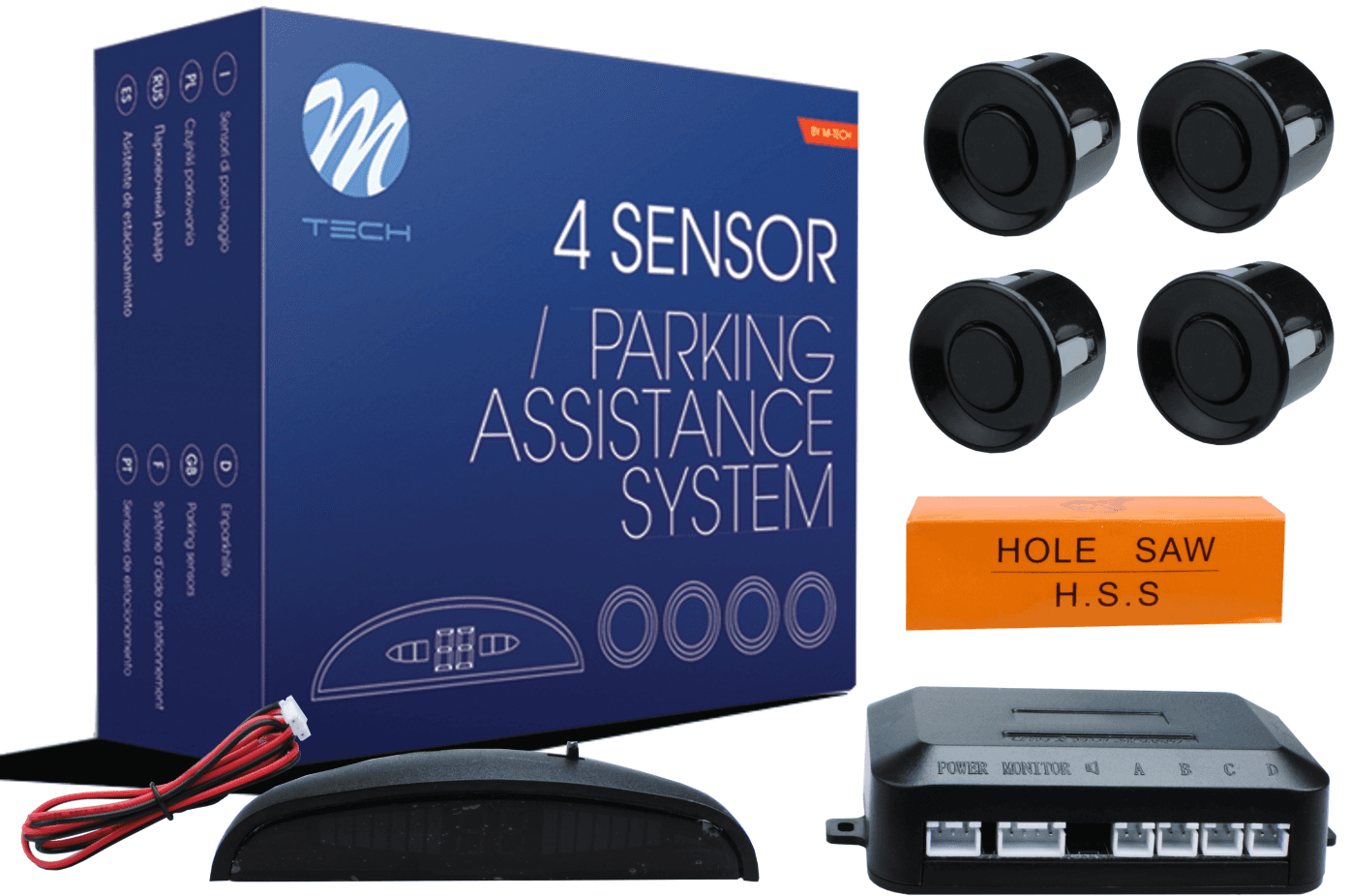 M-TECH Senzor za parkiranje sa digitalnim displejom crni