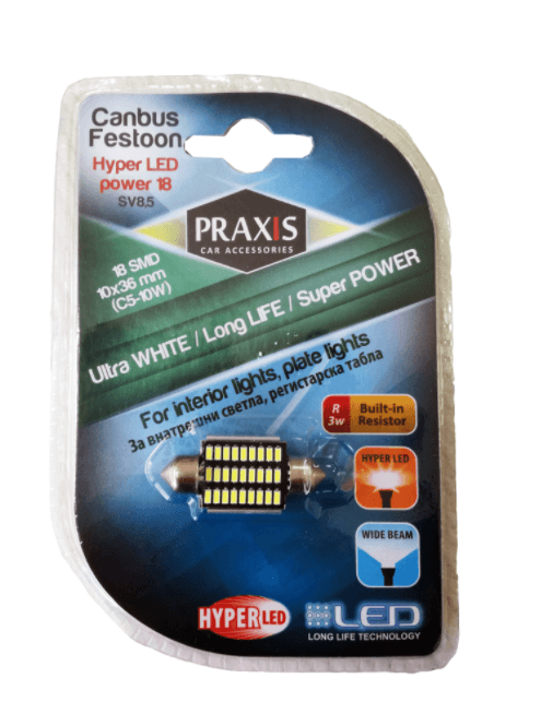 PRAXIS LED Sijalica feston C5-10W,18SMD 10h36mm