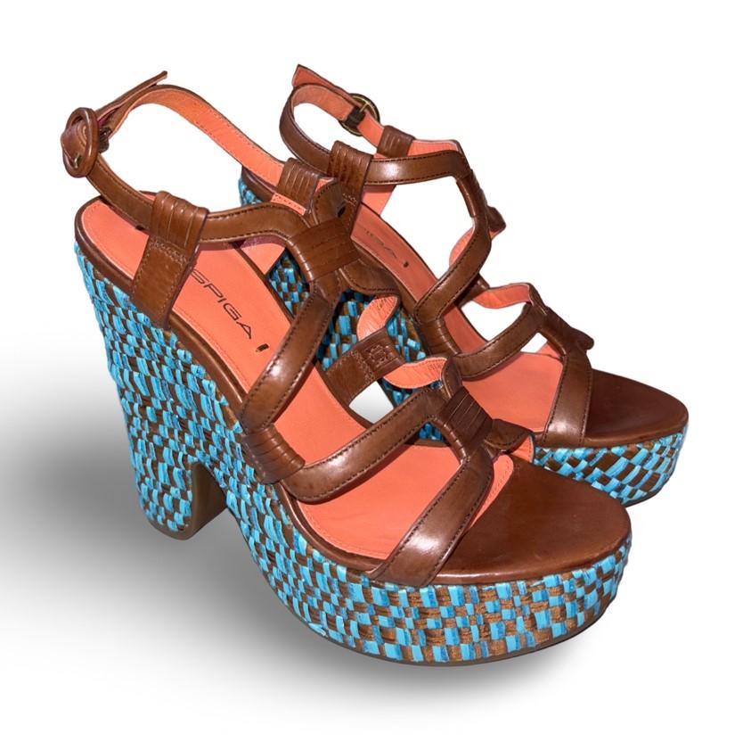 Via Spiga Ženske sandale na štiklu Cai, Braon