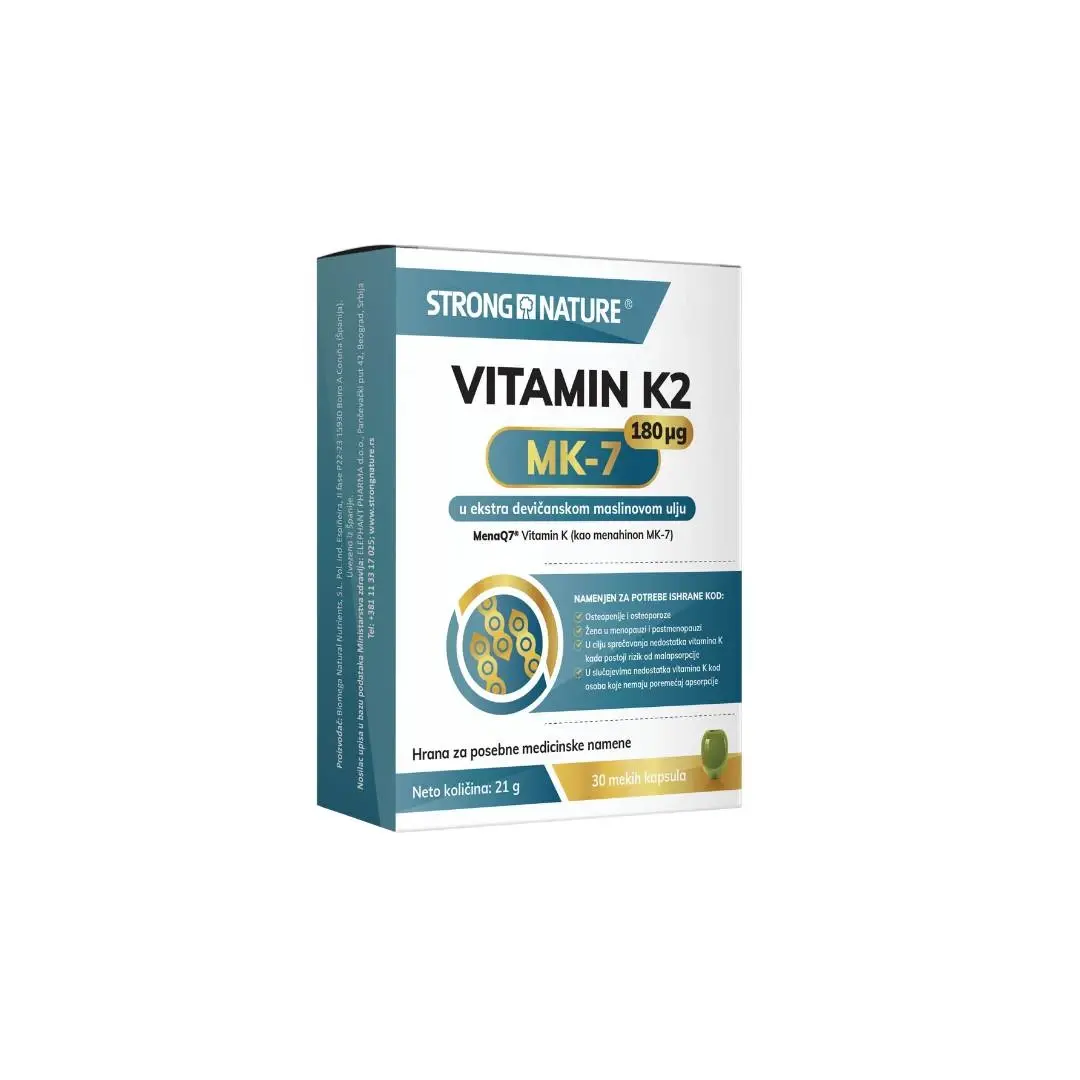 Strong Nature Kapsule Vitamin K2 MK-7 180 mcg, 30 kapsula