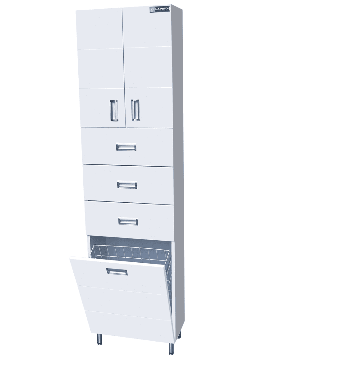 Lapino Roma 050 Vertikala za kupatilo sa korpom za veš, 190x50cm, Bela