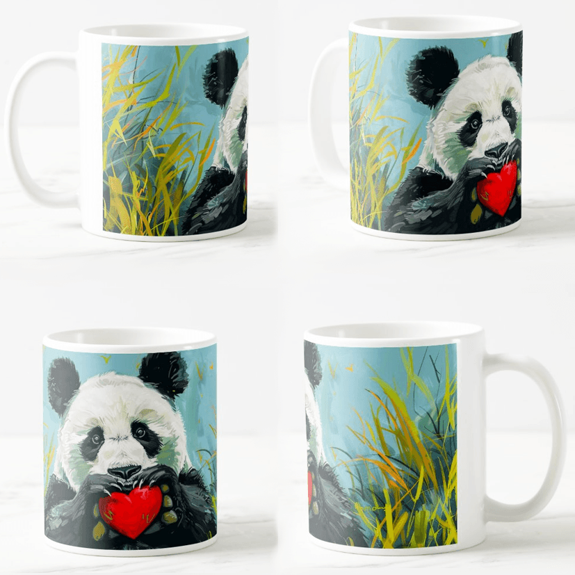 Šolja Panda, 330 ml, Bela