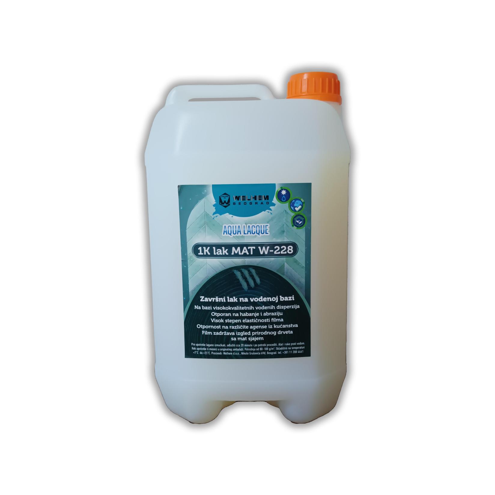 WELHEM Aqua W-228 Vodeni lak za parkete, Završni, Jednokomponentni, Mat, 5L