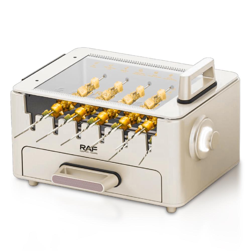 Raf Grill i aparat za ražnjiće 2u1 R.5423, 800 W, Beli