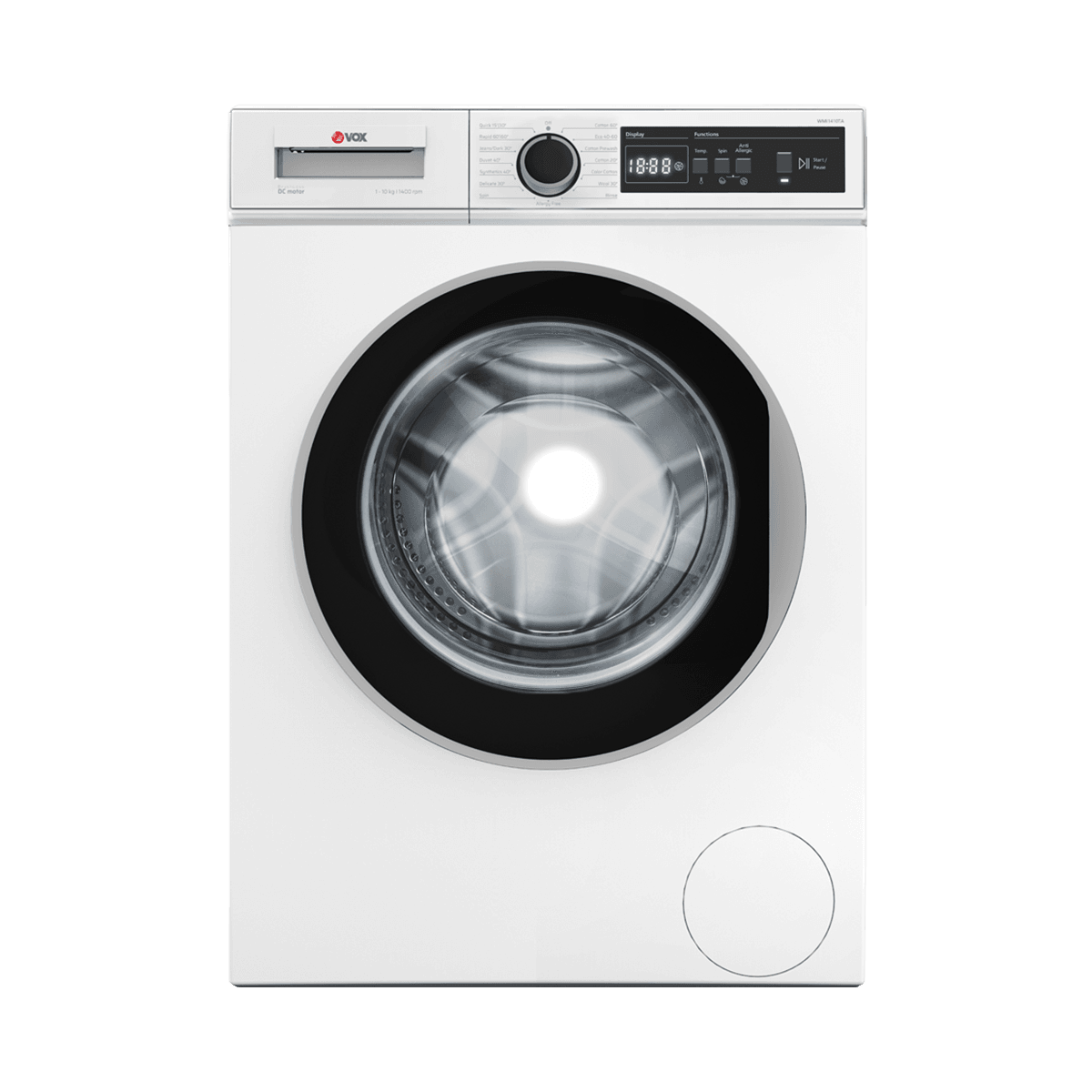 VOX WMI1410TA Mašina za pranje veša, 10kg, 1400 obrtaja/min, 15 programa, Bela