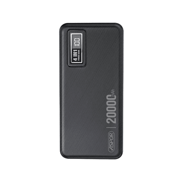 ASPOR Power bank A301,  20000 mAh, Crni
