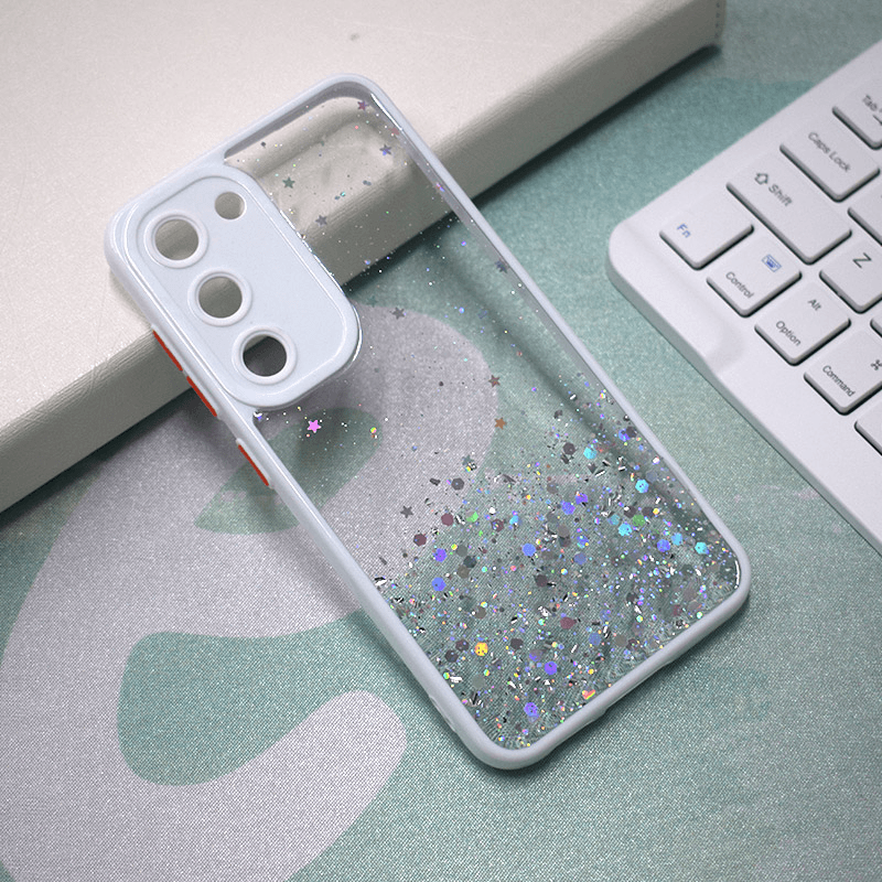 Frame Glitter Maska za telefon Samsung A14 4G/ A145R/ A14 5G/ A146B, Bela