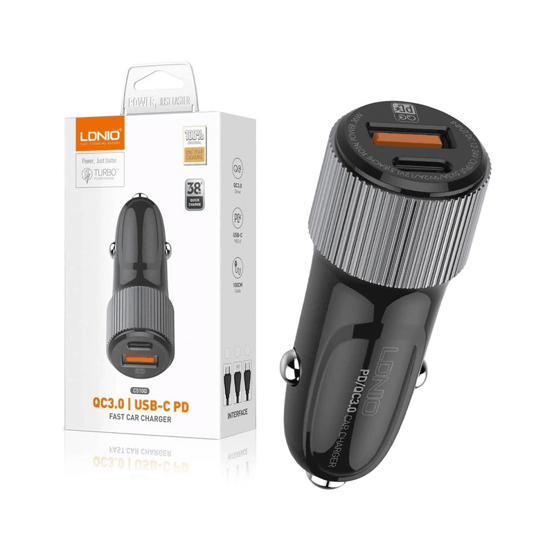 LDNIO C510Q Auto-punjač PD/ QC3.0, 38W, Type-C na iPhone Lightning kabl