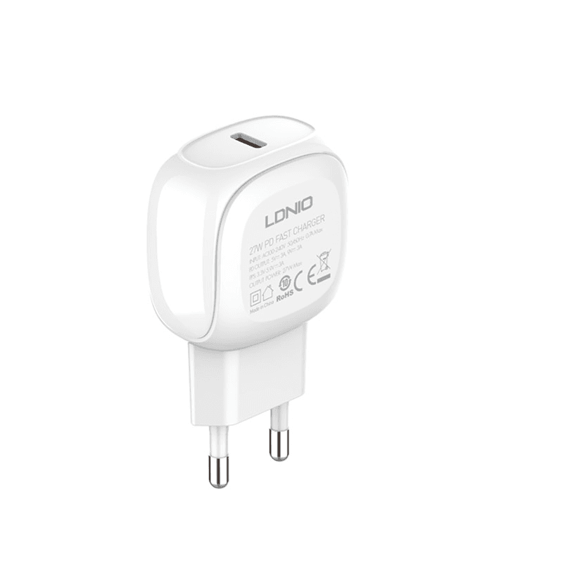 LDNIO A1206C PD Kućni punjač 27W Type-C na Type-C kabel beli 1m