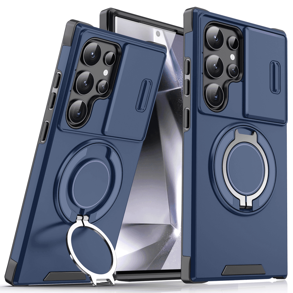 Maska za telefon Samsung S928B Galaxy S24 Ultra CAMSHIELD RING STAND, Plava