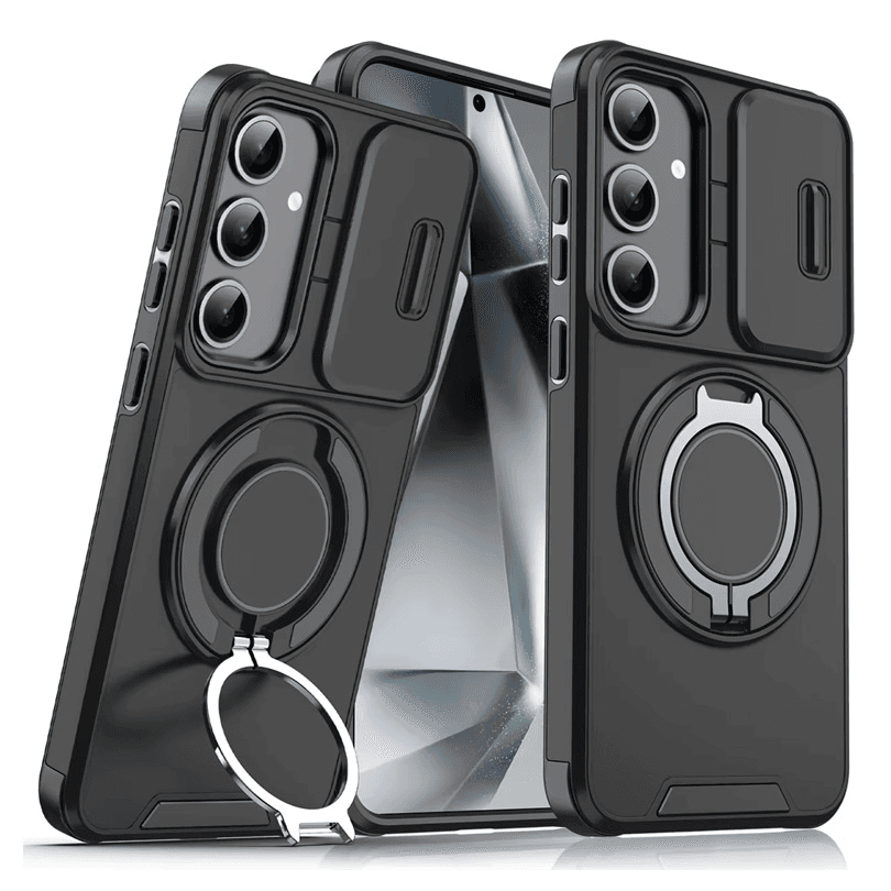 Maska za telefon Samsung S931B Galaxy S25 CAMSHIELD RING STAND, Crna