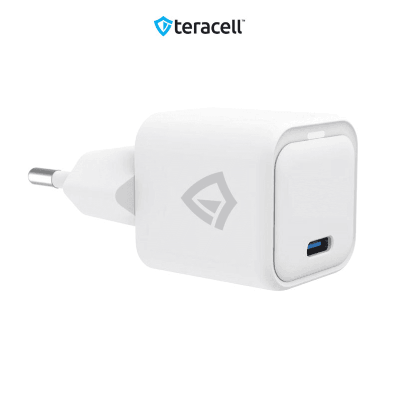 TERACELL Kućni punjač Evolution TC-14GP, GaN, PD 3.0, 20W sa PD iPhone Lightning kablom, Beli, 1.2m