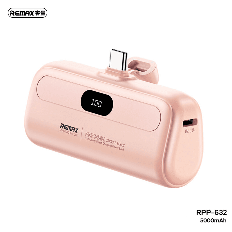 Back up baterija REMAX Capsule series RPP-632 2A Type C, 5000mAh, Roze