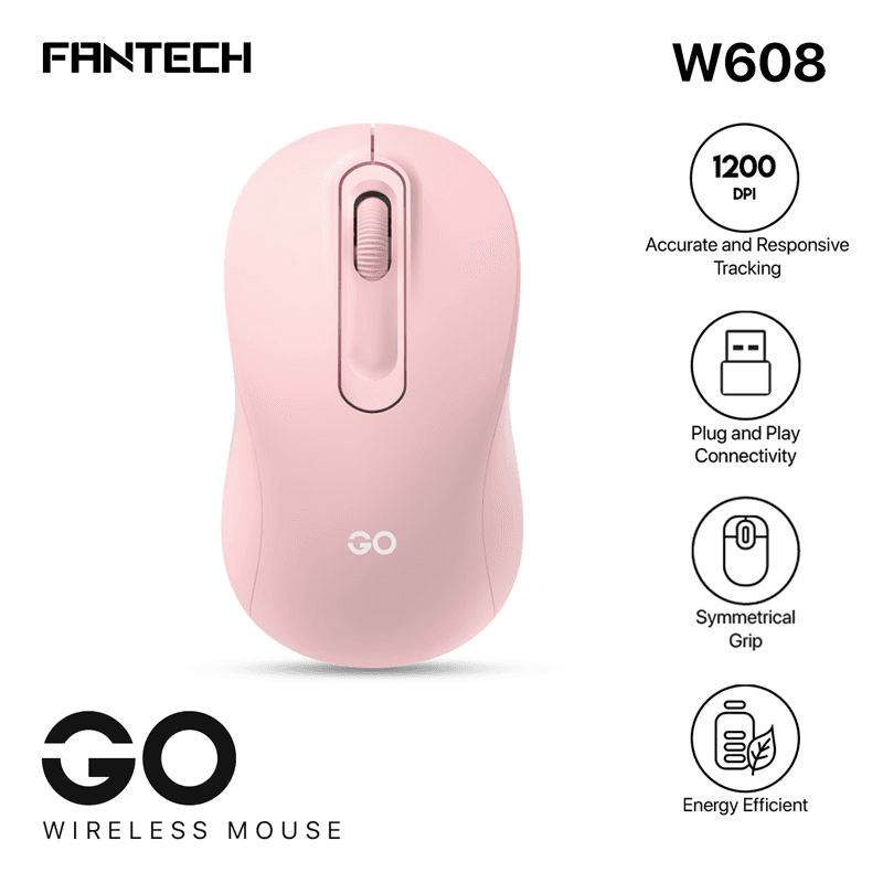 FANTECH Bežični gaming miš W608 GO, Roze