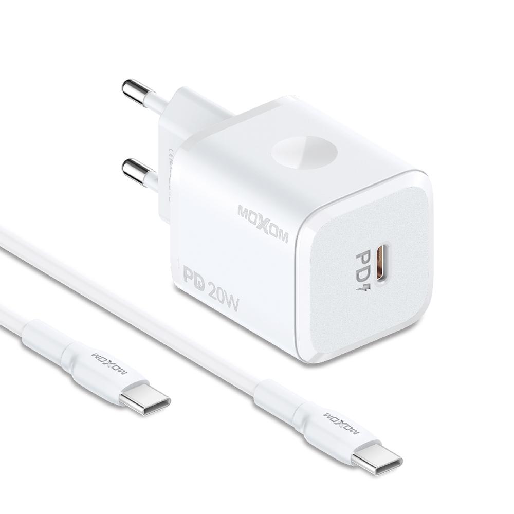 MOXOM Kućni punjač MX-HC164 PD Type-C na Type-C, 20W, Beli