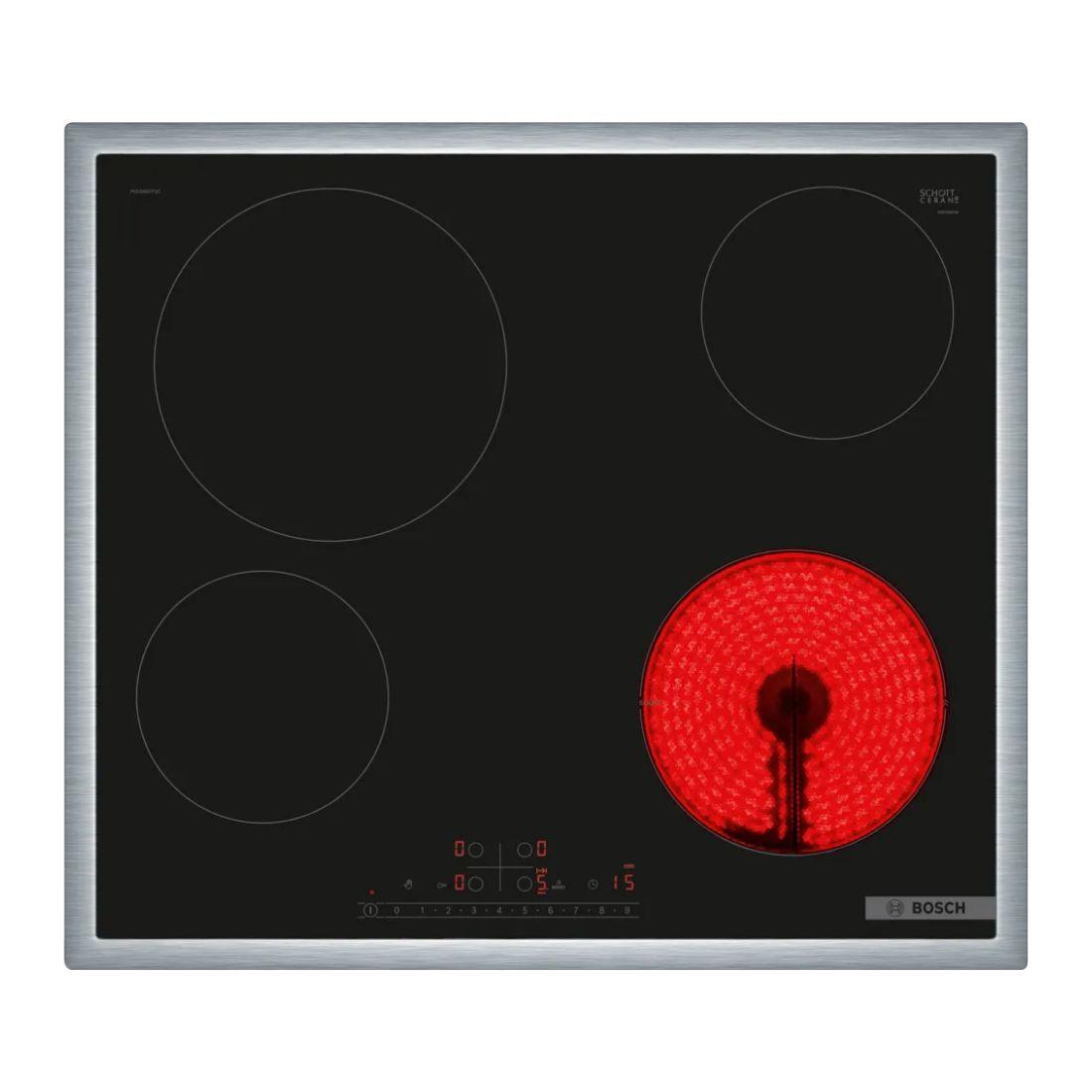 Bosch Ugradna ploča PKE645FP2E, Staklokeramička, 4 zone kuvanja, Crna