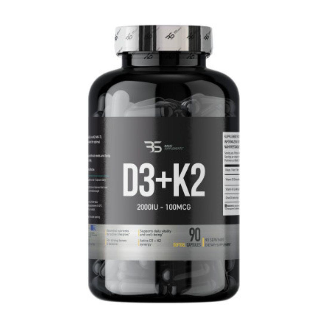 Basic Supplements Vitamin D3 + K2 Pro, 90 kapsula