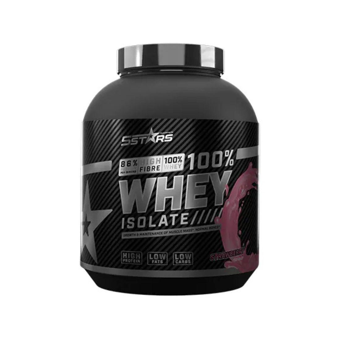 5 stars Protein Whey Isolate, Jagoda, 2 kg