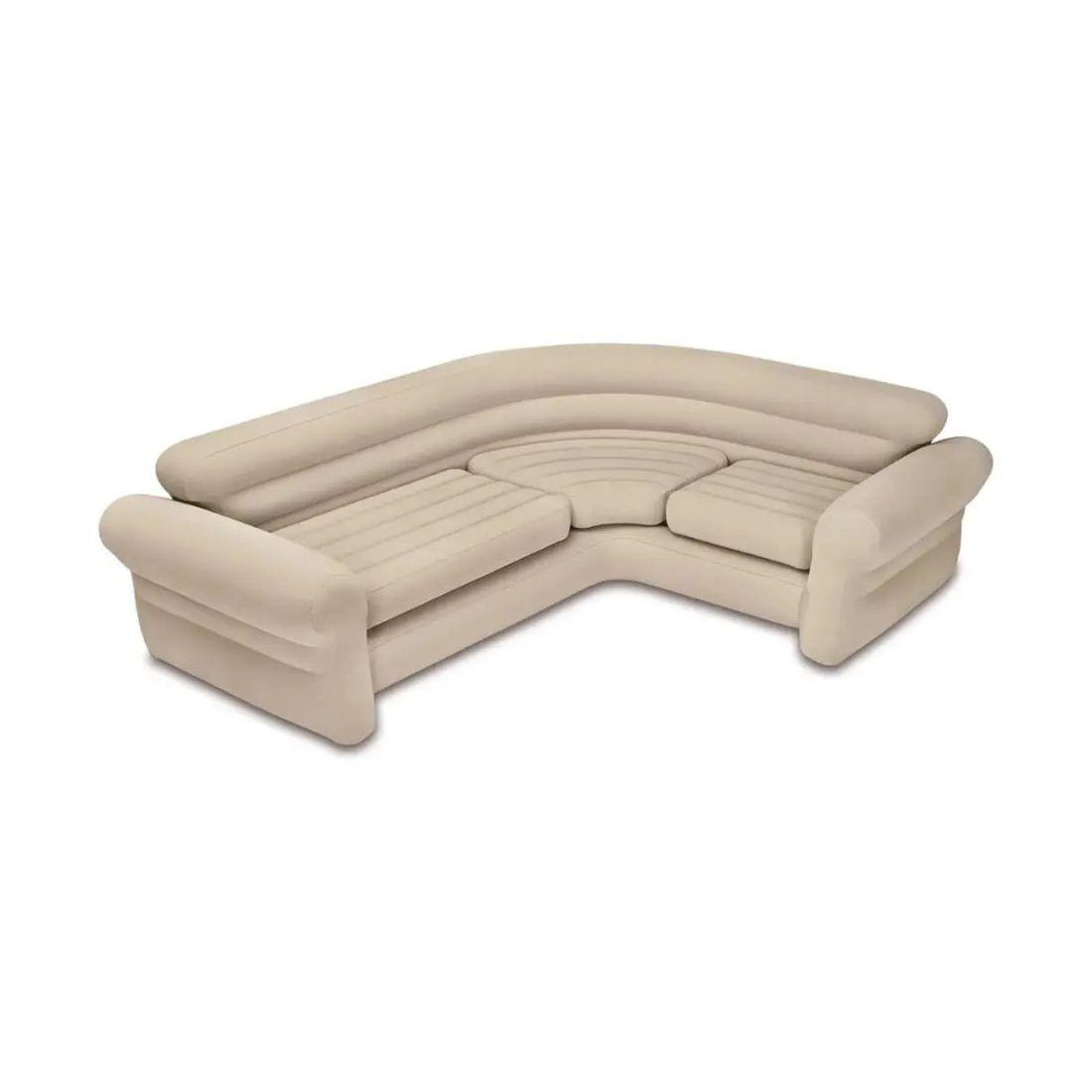 Intex Ugaona sofa na naduvavanje, 257x203x76 cm, Bež