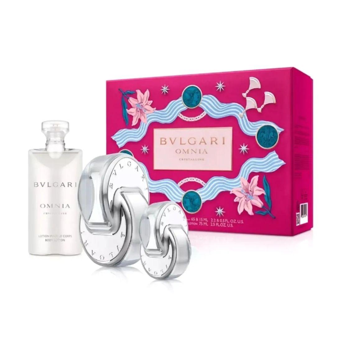 Bvlgari Ženski poklon set Omnia Crystalline, EDT, 65 ml + Mini, 15 ml + Losion za telo, 75 ml