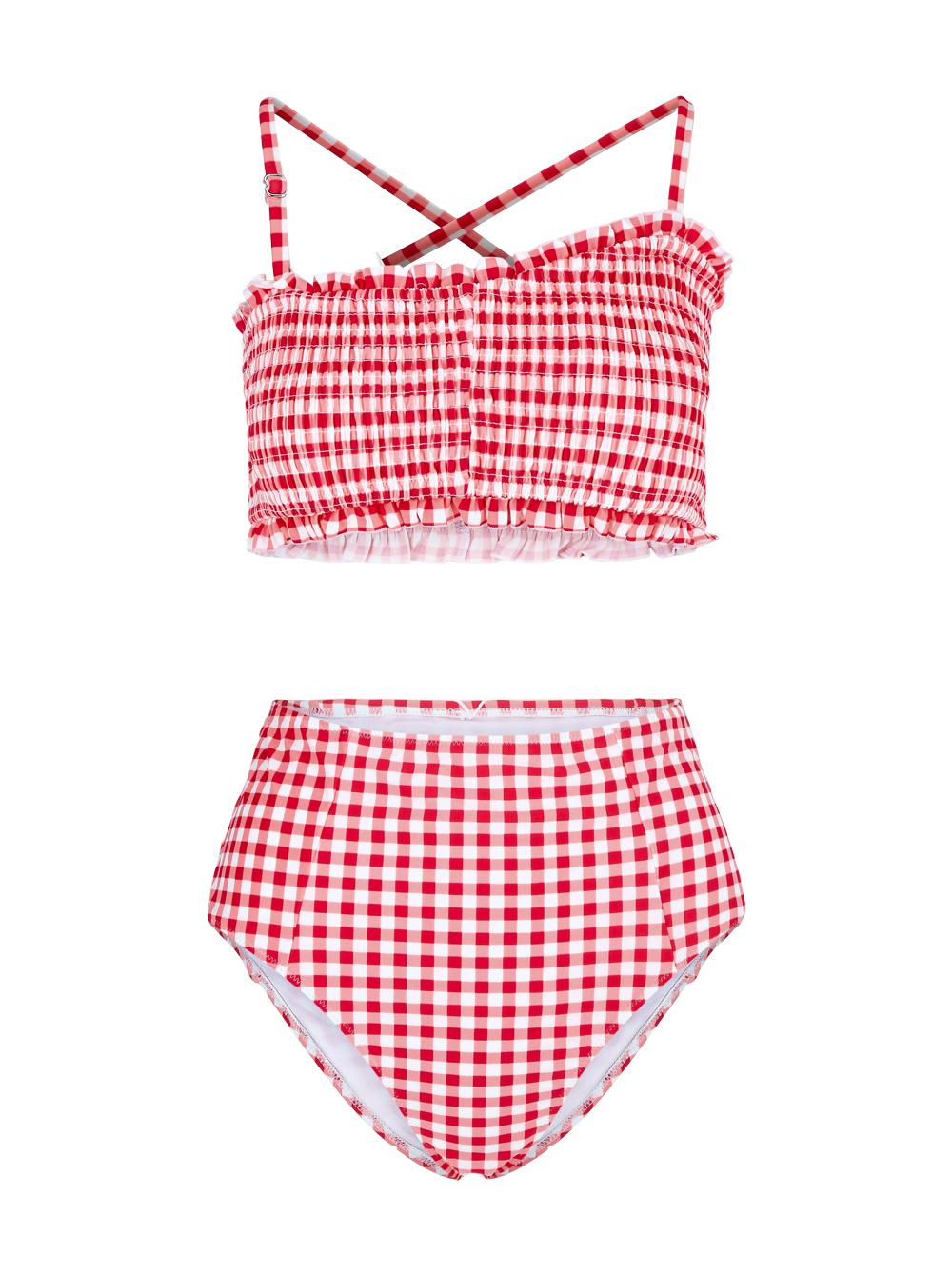 CUPSHE Ženski dvodelni kupaći kostim D130 crveni
