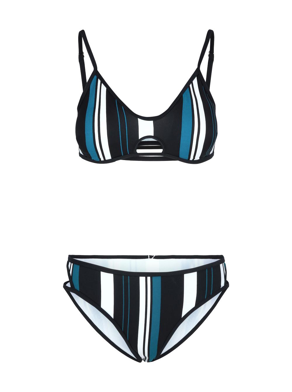 CUPSHE Ženski dvodelni kupaći D34 crno-beli