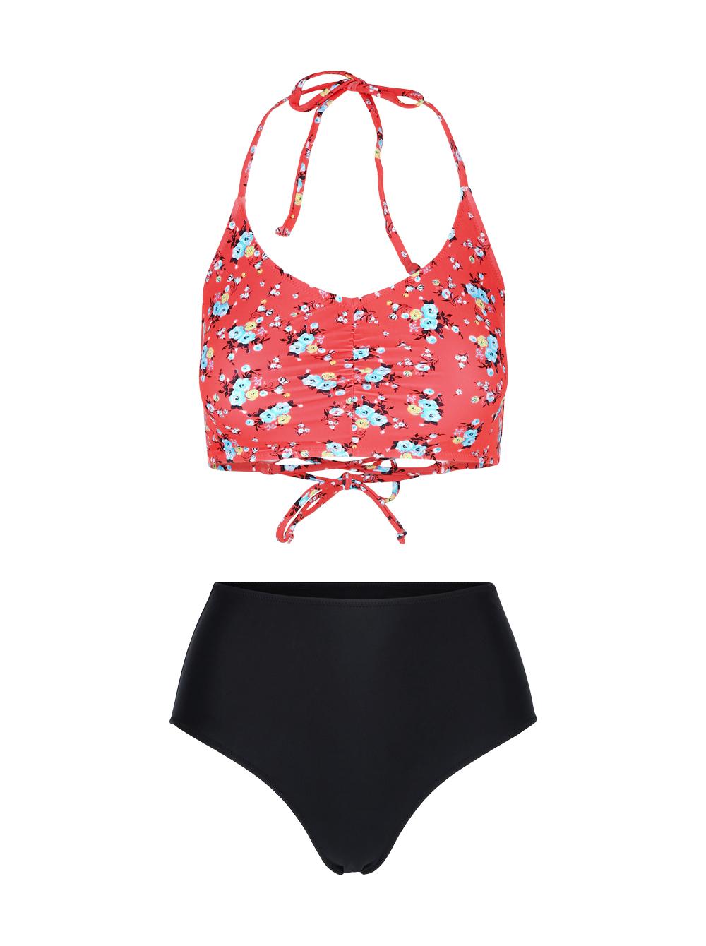 CUPSHE Ženski dvodelni kupaći D72 roze-crni