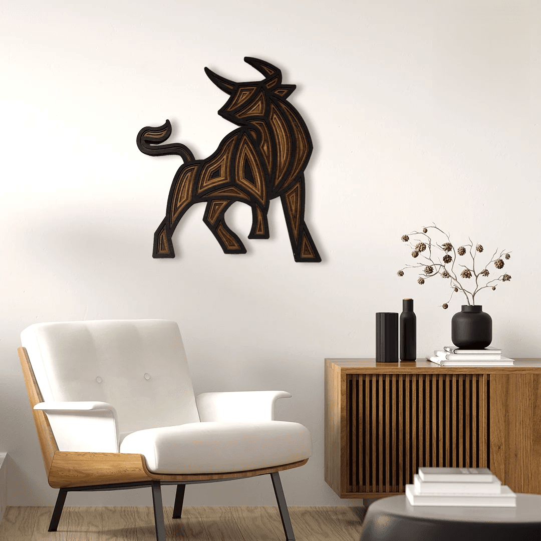 Zart Zidna dekoracija Bik lejeri, Braon