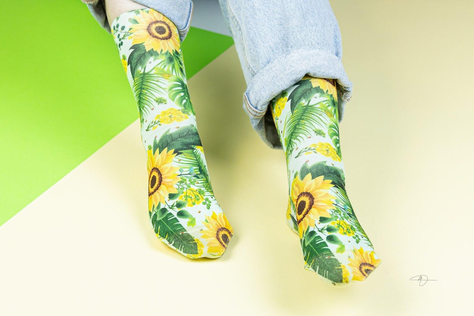 ZIBOF Čarape Sunflower zelene
