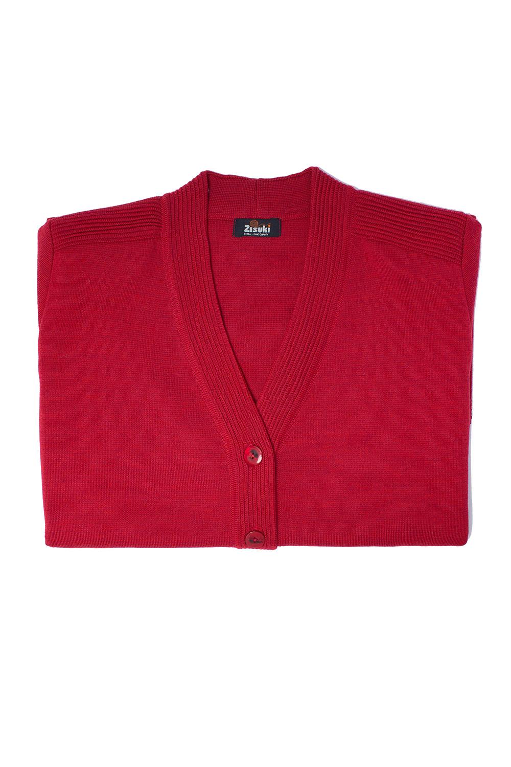 Zisuki Ženski kardigan na V izrez, Crveni