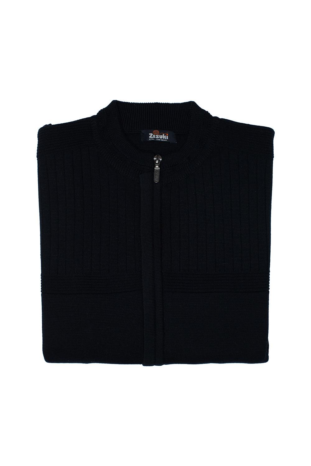 Zisuki Muški džemper sa zipom, Crni
