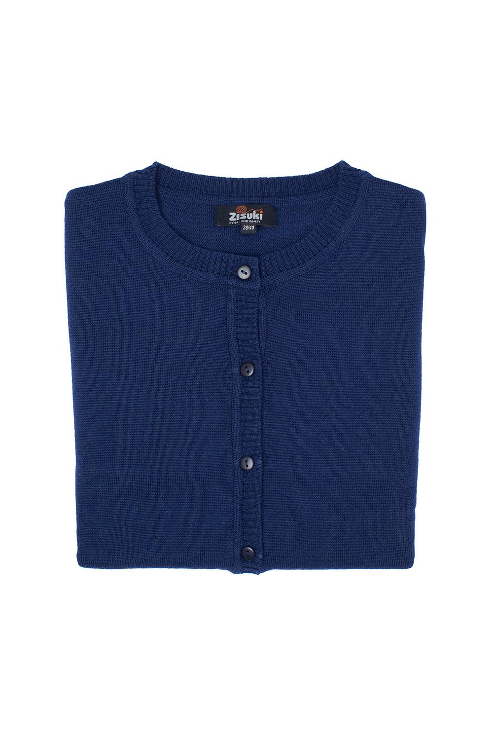 Zisuki Ženski kardigan, Okrugli izrez, Teget